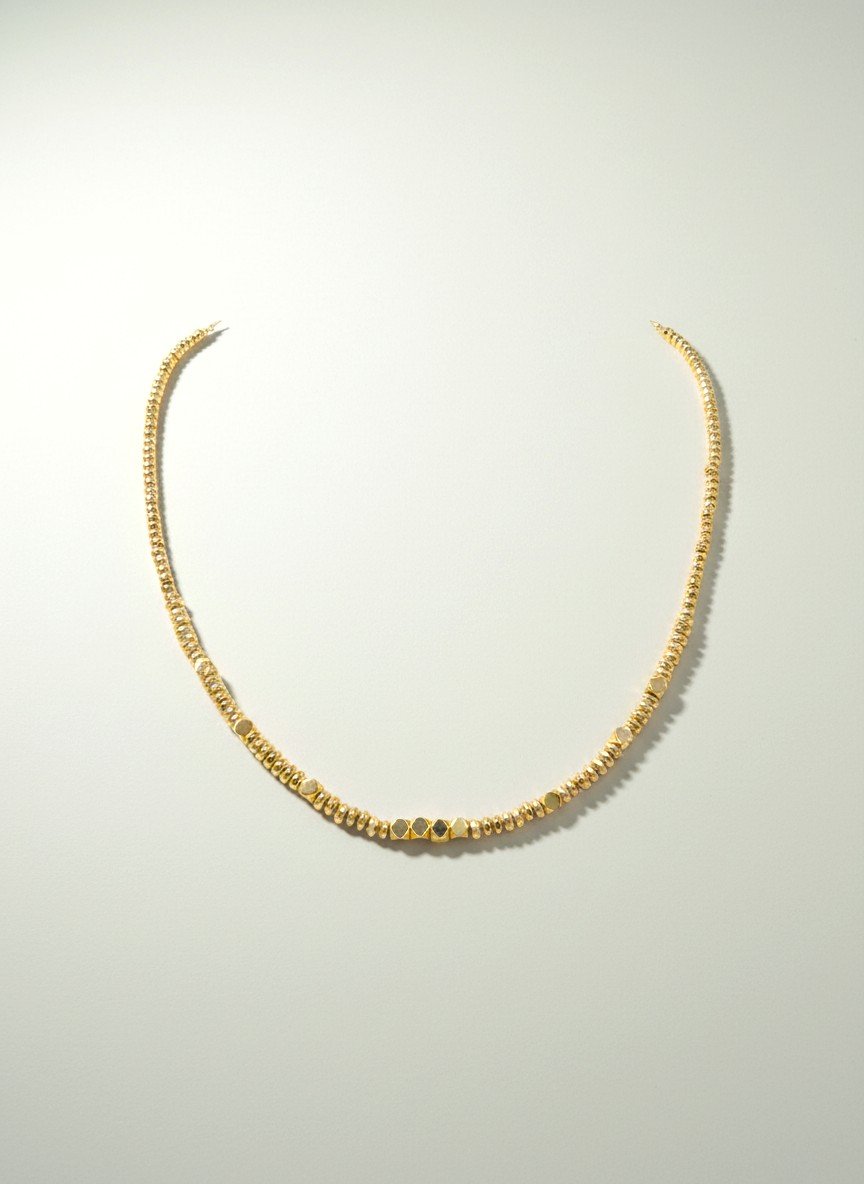 Alisei Milano Collana Ematite Gold Cubes e Rondelle "Ipnotica" (43 cm)