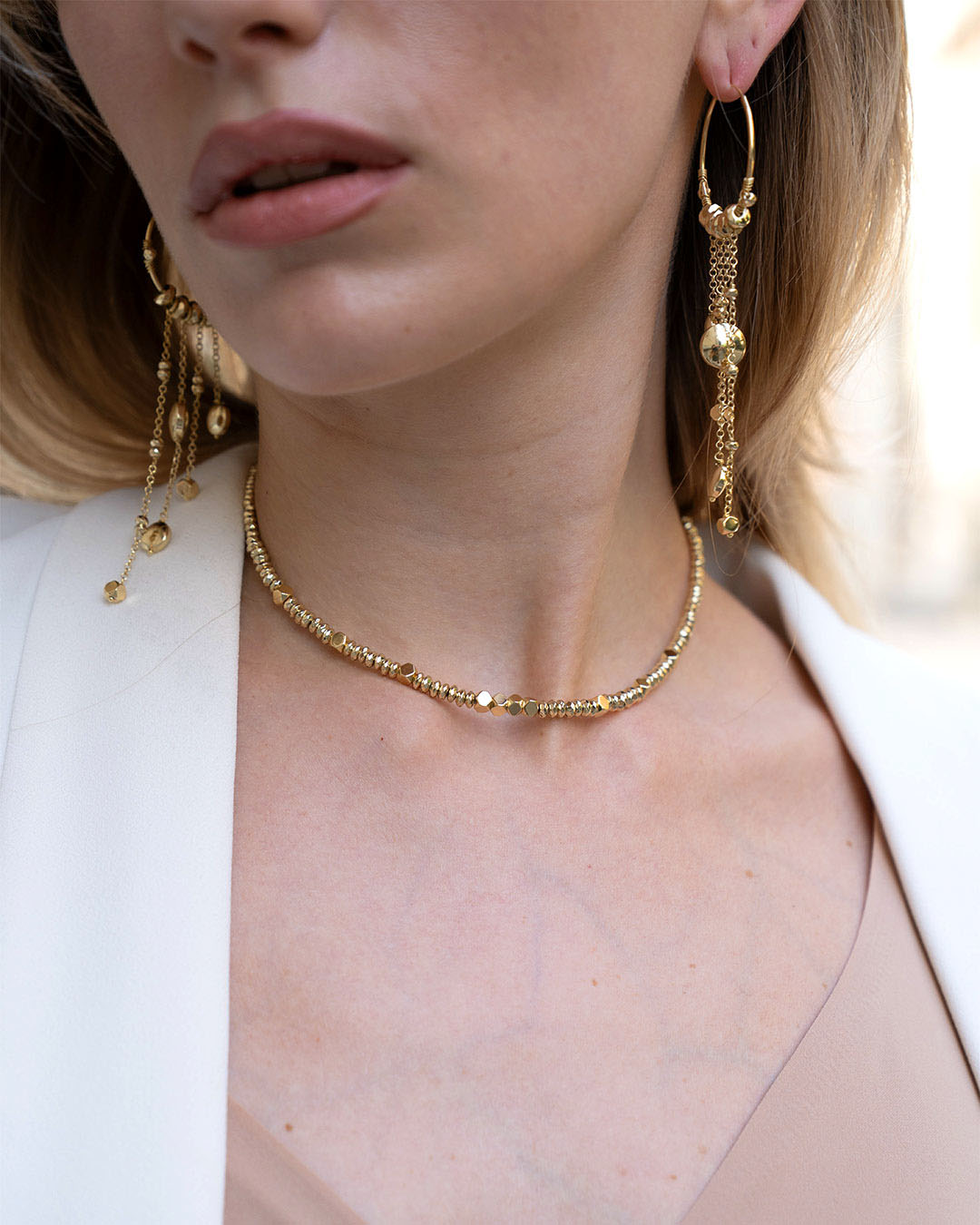 Alisei Milano Collana Ematite Gold Cubes e Rondelle "Ipnotica" (43 cm)