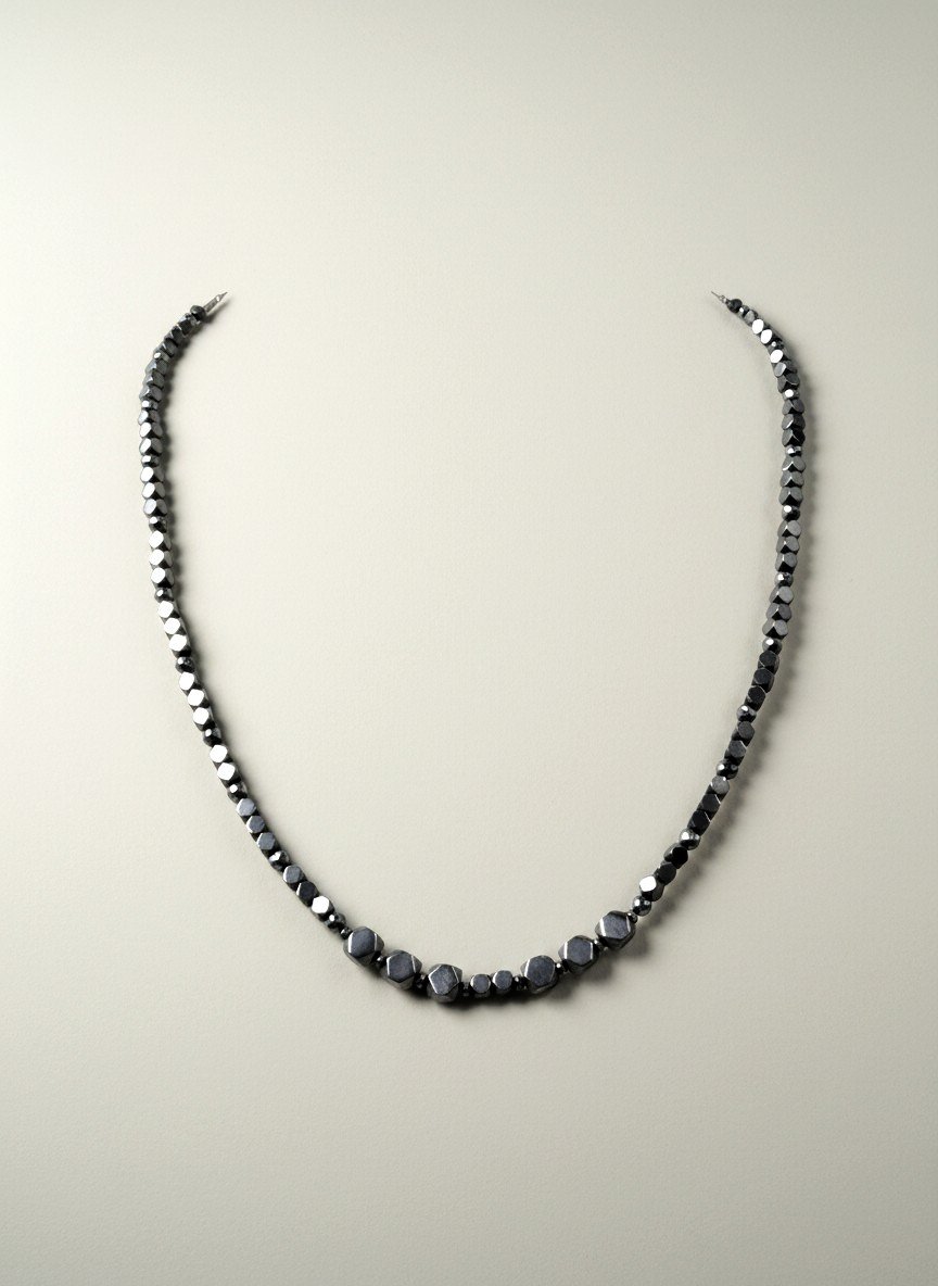 Collana Uomo Ematite Black Big Cubes "Ipnotico" (50 cm)