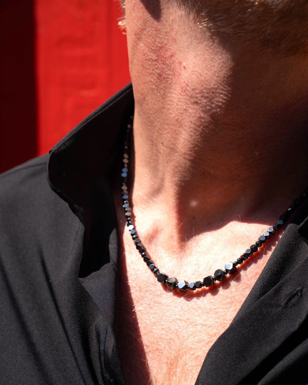 Alisei Milano Collana Uomo Ematite Black Big Cubes "Ipnotico" (50 cm)