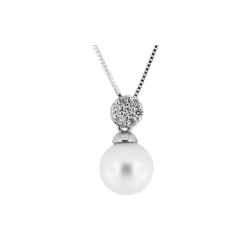 Choker with Diamond and Akoya Pearl mm 8.5 x 9