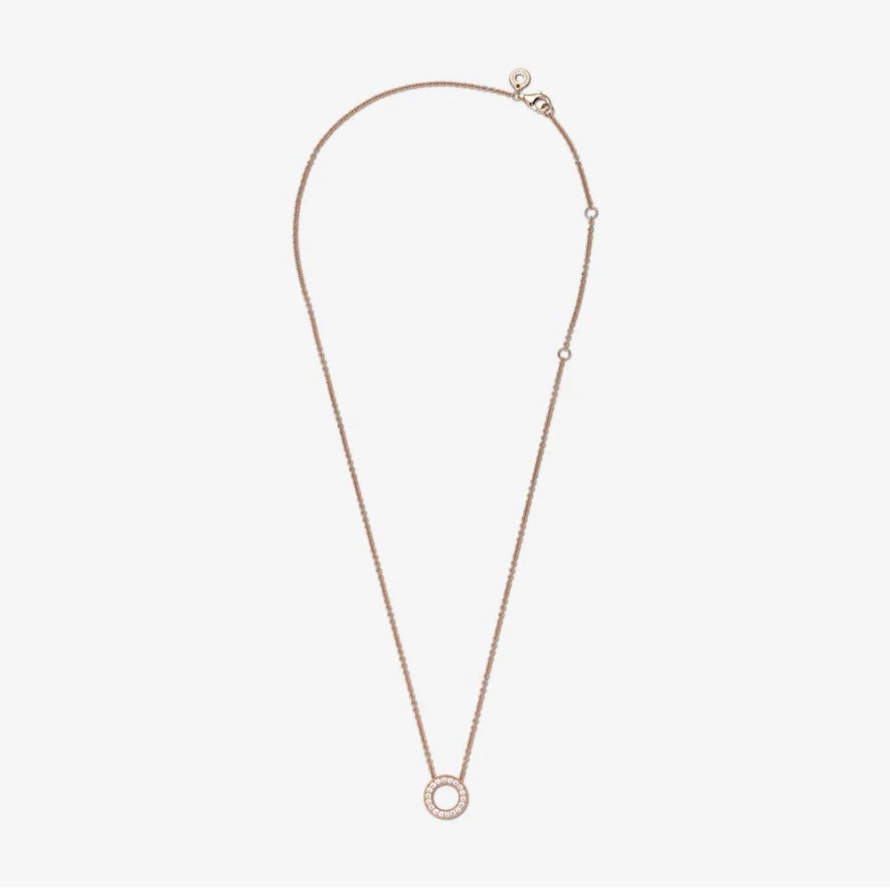 Pandora Collier con Cerchio, Pavé e Logo 387436C01