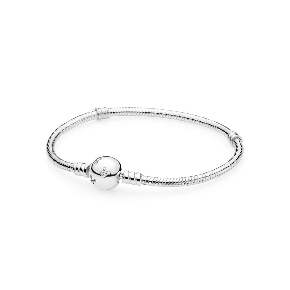 Pandora Bracciale Disney in Argento con Chiusura Sferica con Mickey Mouse 590731CZ