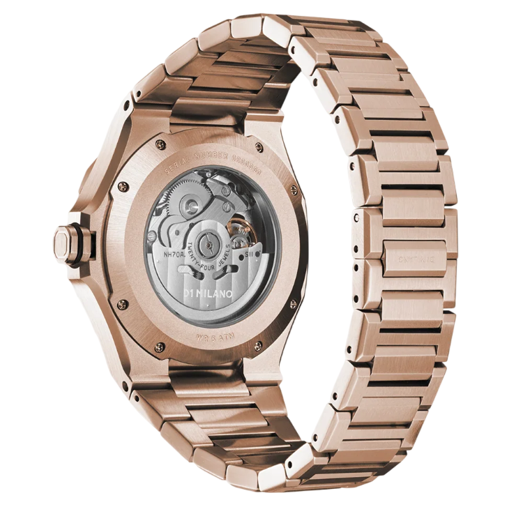 D1 Milano Skeleton Rubber Rose Gold D1-SKRJ12
