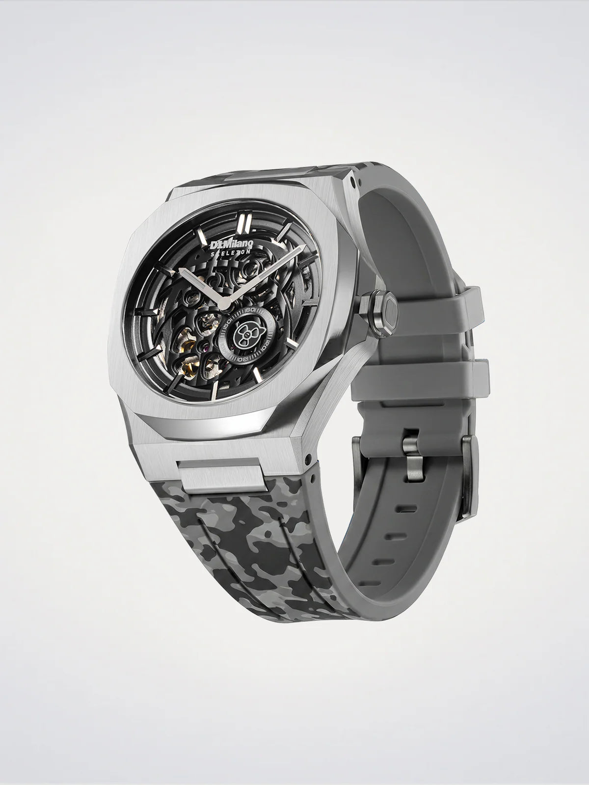 D1 Milano Skeleton Rubber Rose Gold D1-SKRJ12