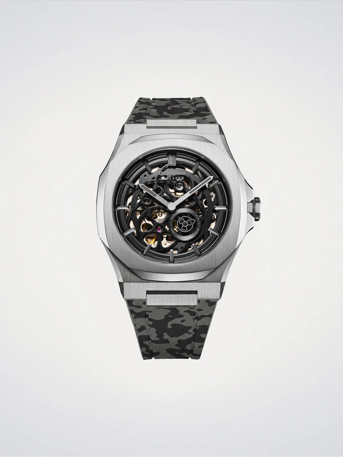 D1 Milano Skeleton Rubber Rose Gold D1-SKRJ12
