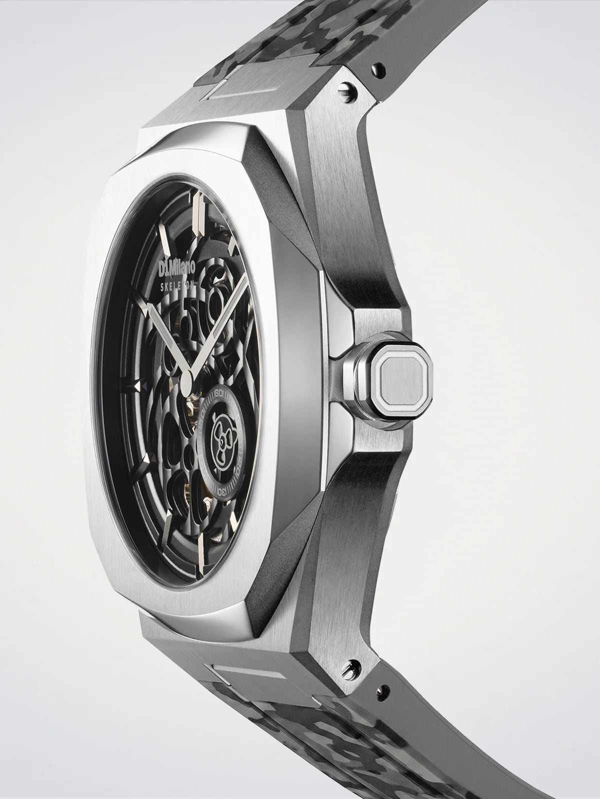 D1 Milano Skeleton Rubber Rose Gold D1-SKRJ12
