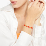  Dodo Orange and golden silver rondelle bracelet