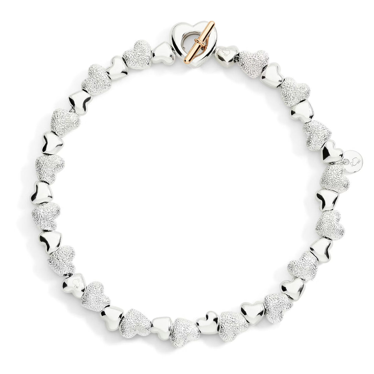 Dodo Bracciale Cuore Argento 925 e Argento Effetto Diamantato