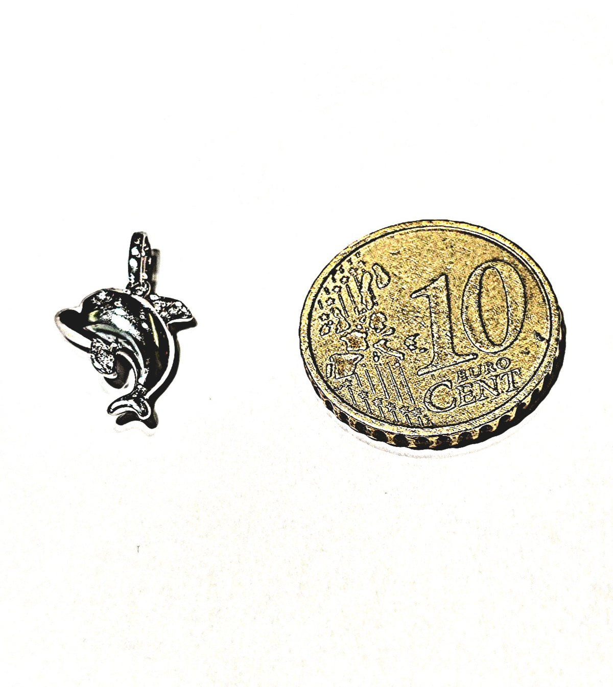 Ciondolo Delfino Oro Bianco 18kt e Diamanti