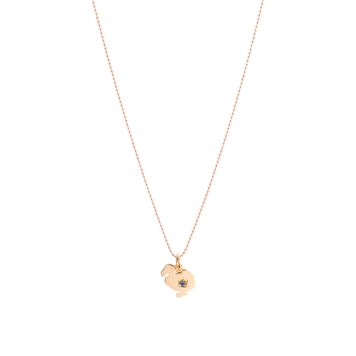 Dodo Charm Dodo in Oro Rosa 9kt e Zaffiro Blu Edizione Limitata