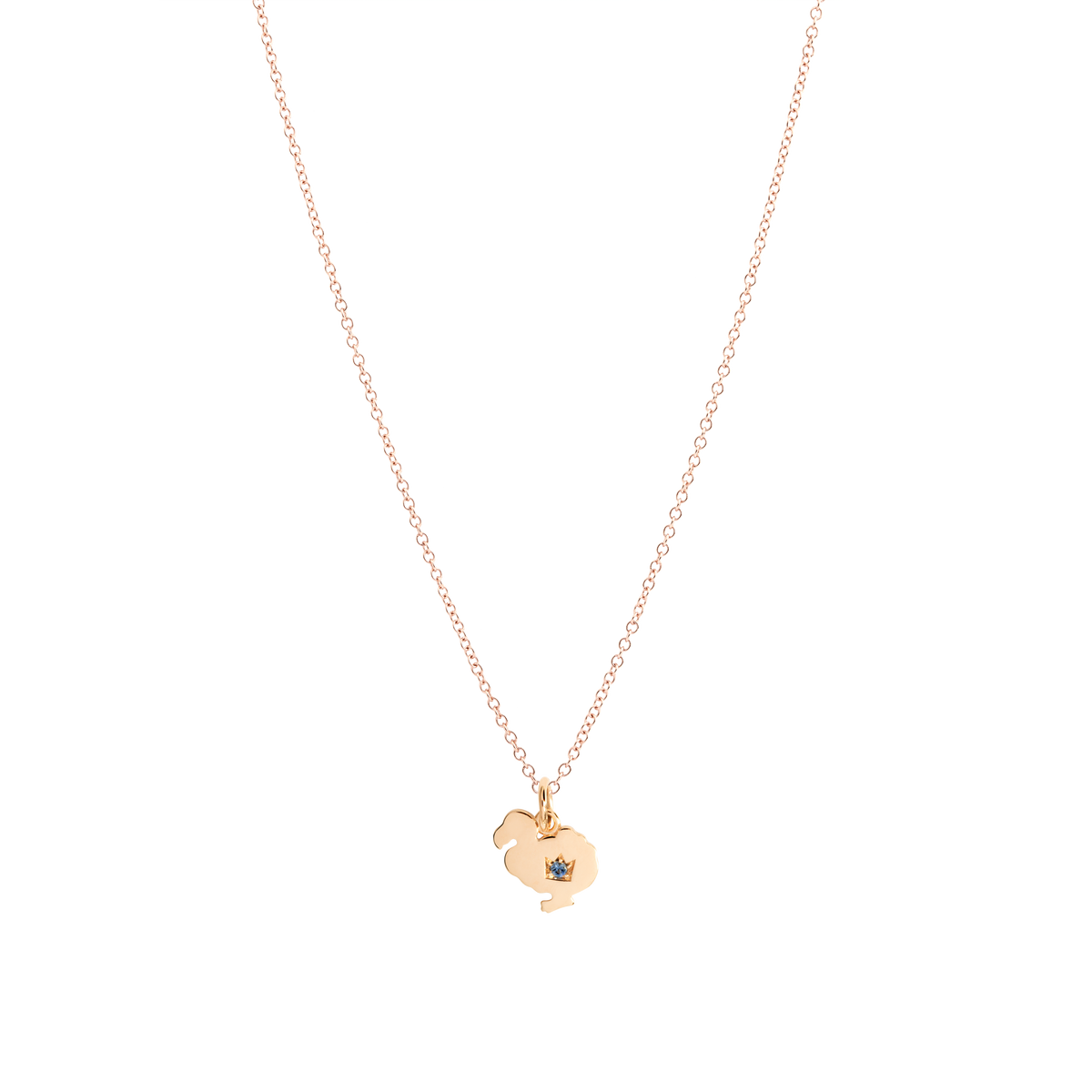 Dodo Charm Dodo in Oro Rosa 9kt e Zaffiro Blu Edizione Limitata