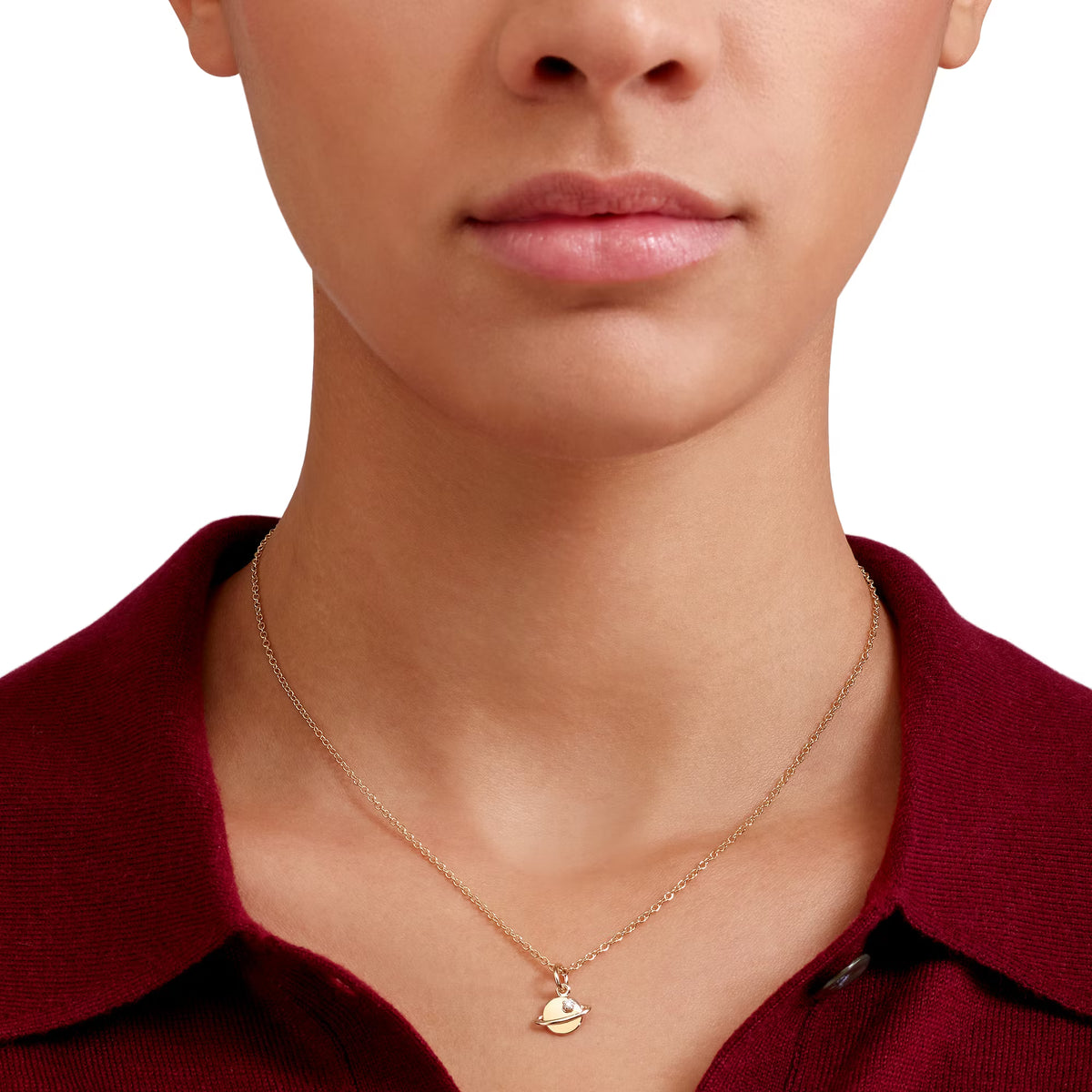 Dodo Ciondolo Pianeta Oro Giallo e Diamante Bianco