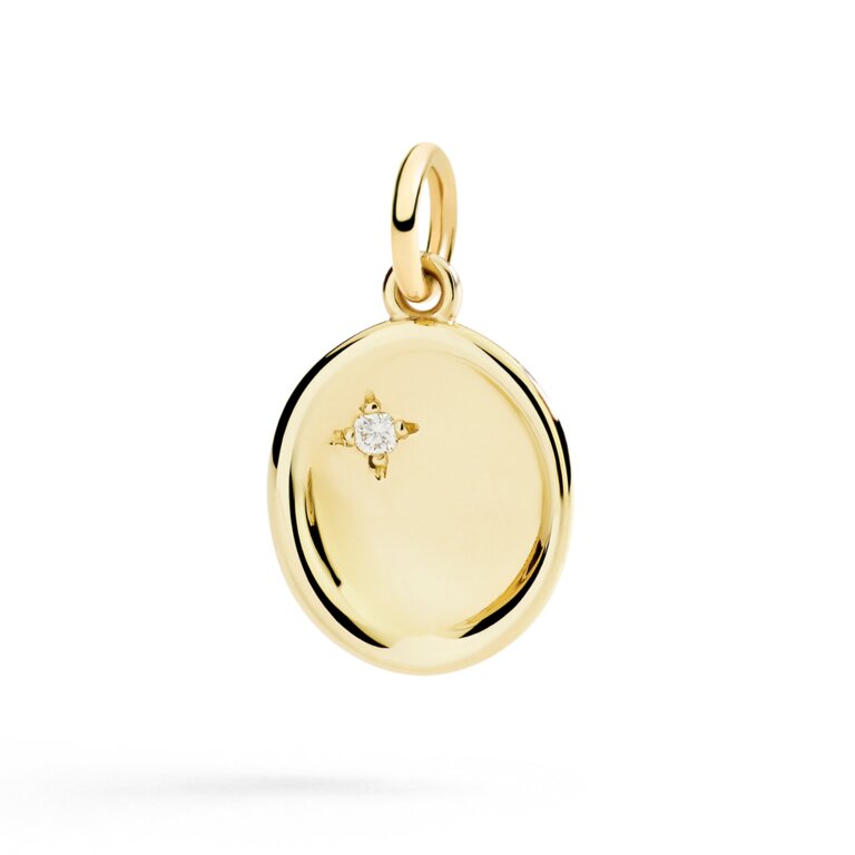 Dodo Ciondolo Sigillo Oro Giallo e Diamante Bianco