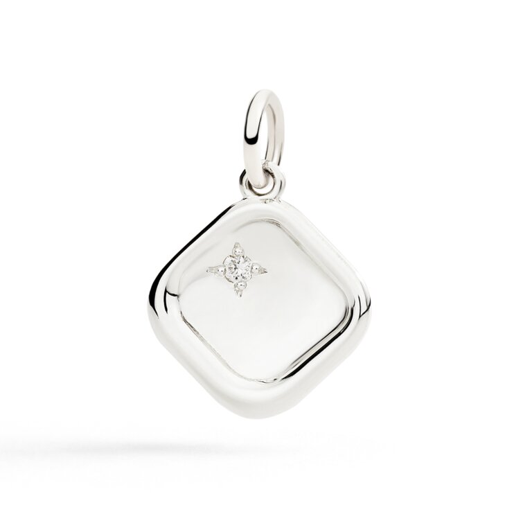 Dodo Ciondolo Sigillo Argento e Diamante Bianco