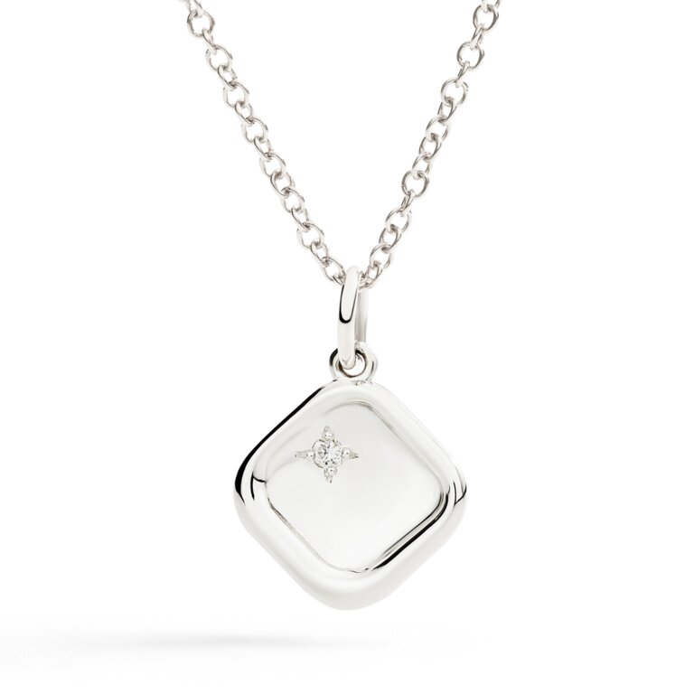 Dodo Ciondolo Sigillo Argento e Diamante Bianco