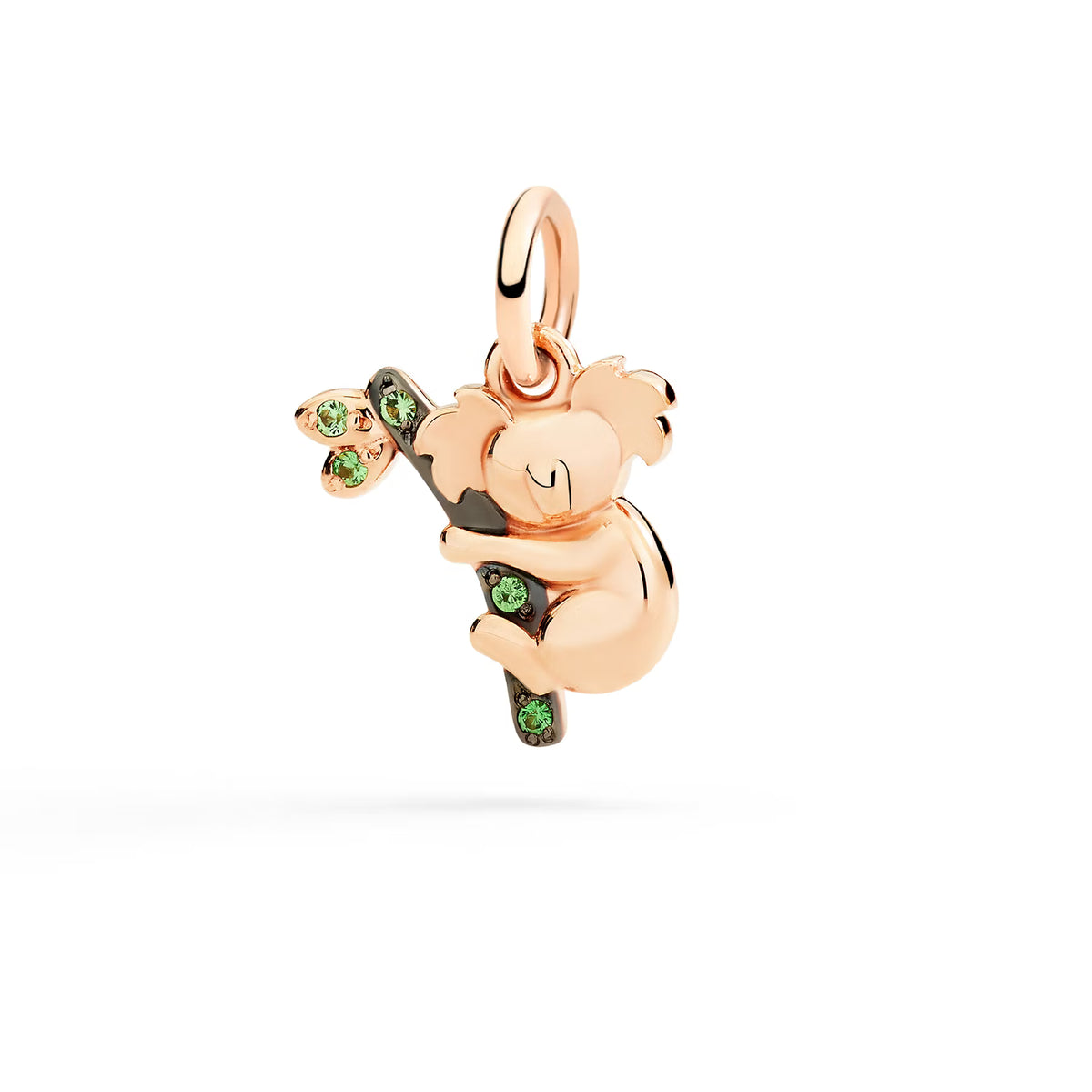Dodo Ciondolo koala in oro rosa e tsavoriti
