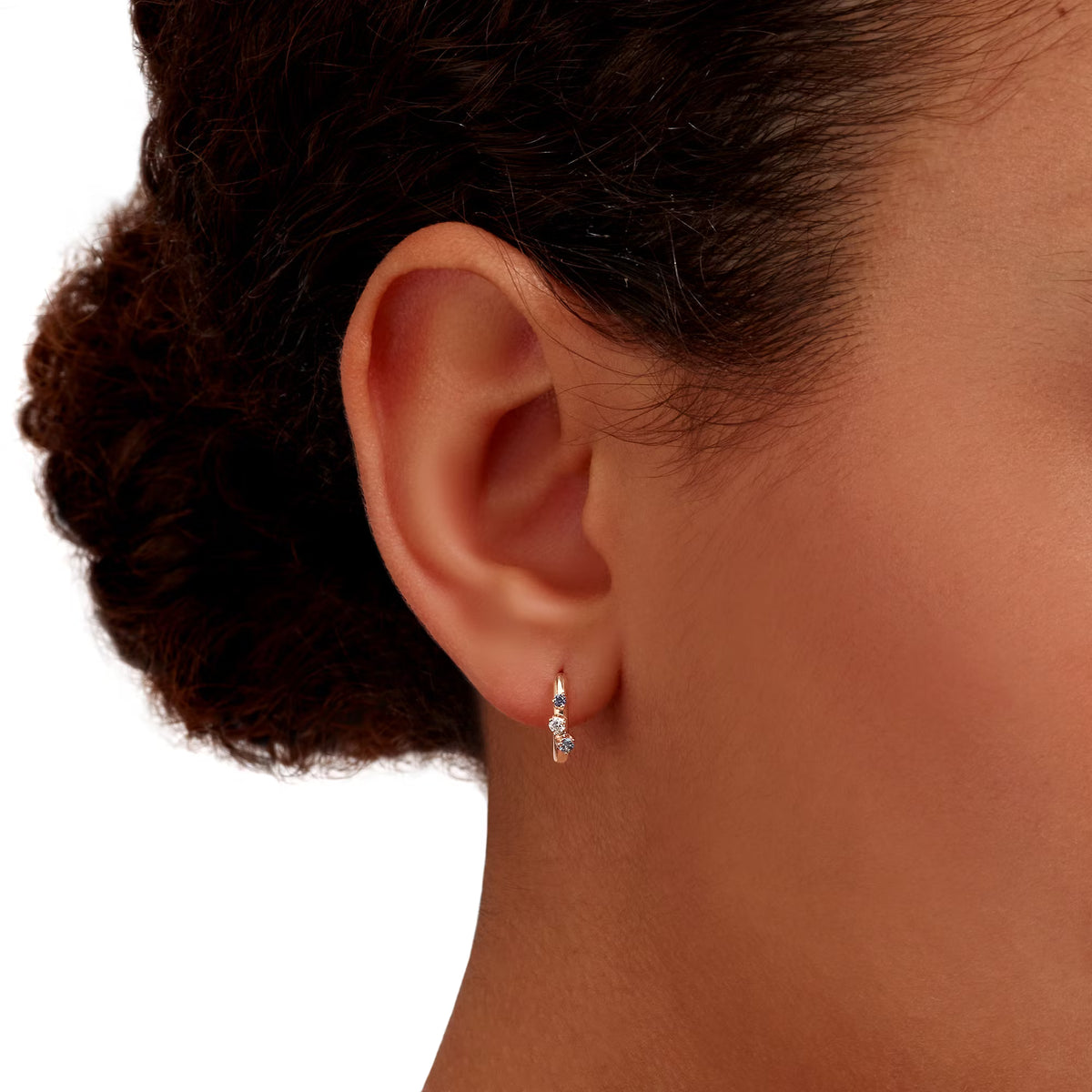 Dodo Orecchini Hoop Oro Rosa Zaffiri e Diamanti