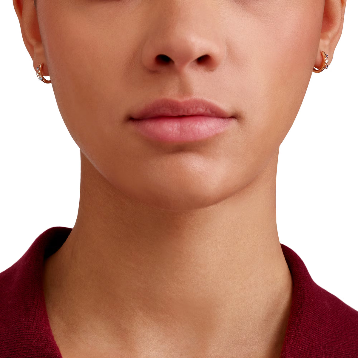 Dodo Orecchini Hoop Oro Rosa Zaffiri e Diamanti