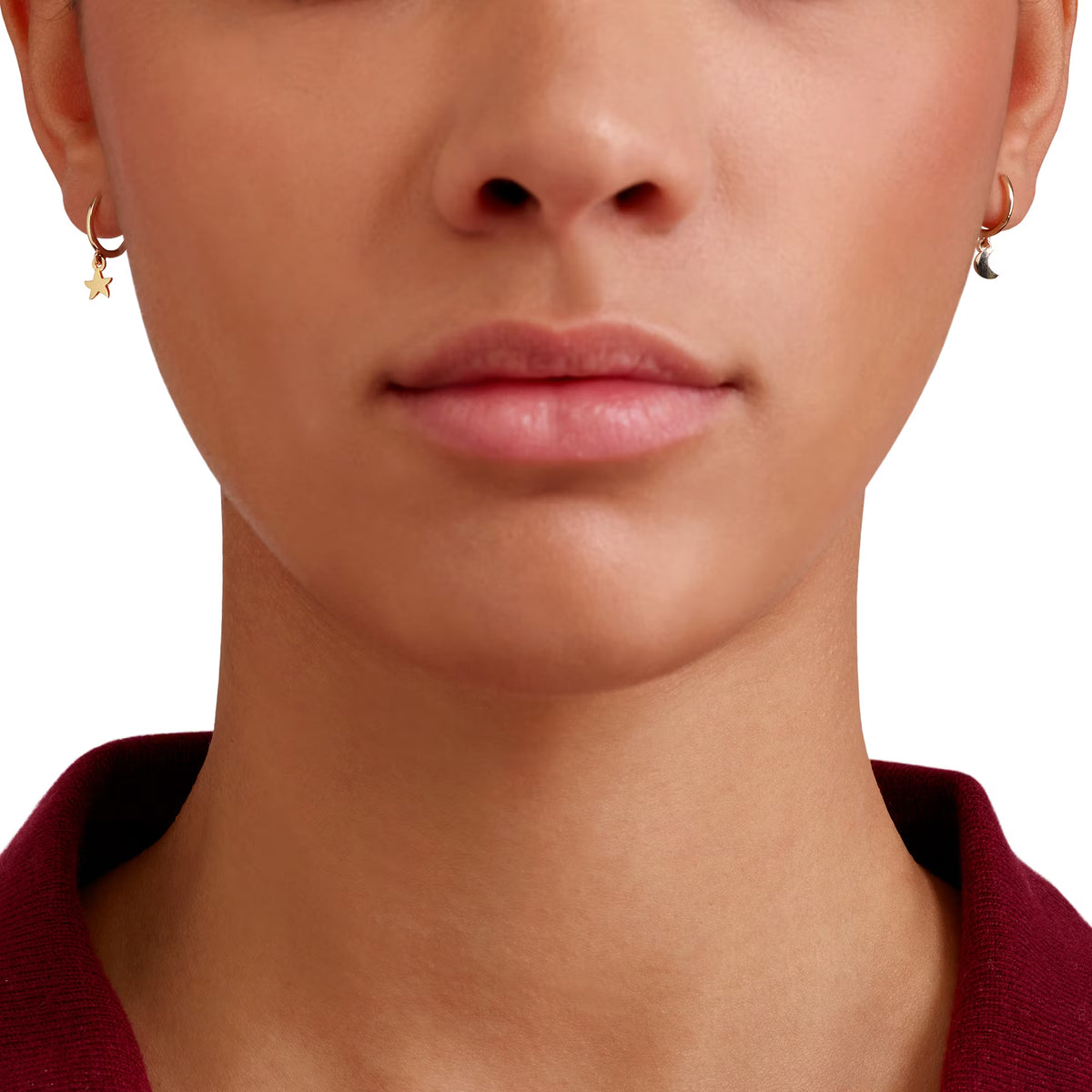 Dodo Orecchini Hoop Stellina e Luna Oro Giallo