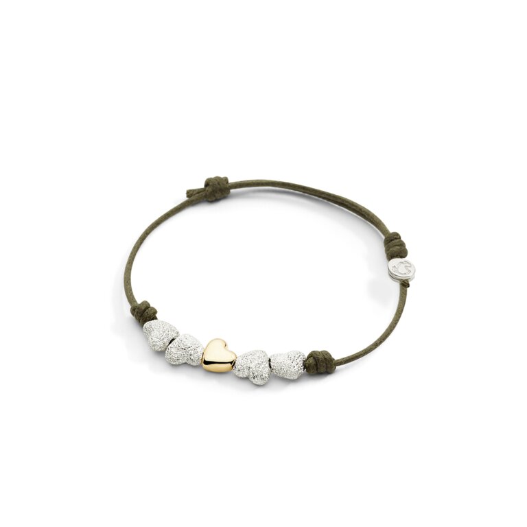 Dodo Bracelet with Nugget and Silver Rondelle and Cord