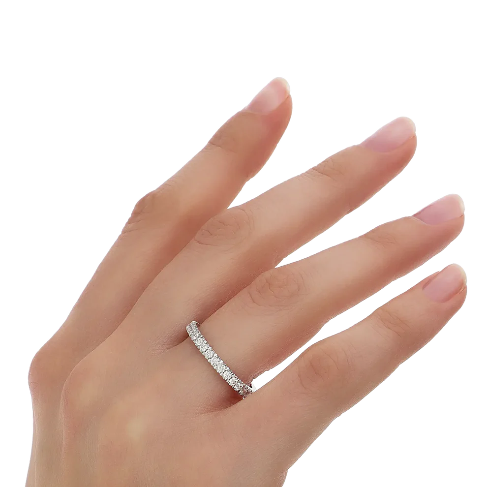 Maiocchi Milano Anello Fedina Eternity Diamanti ct 0,80 F