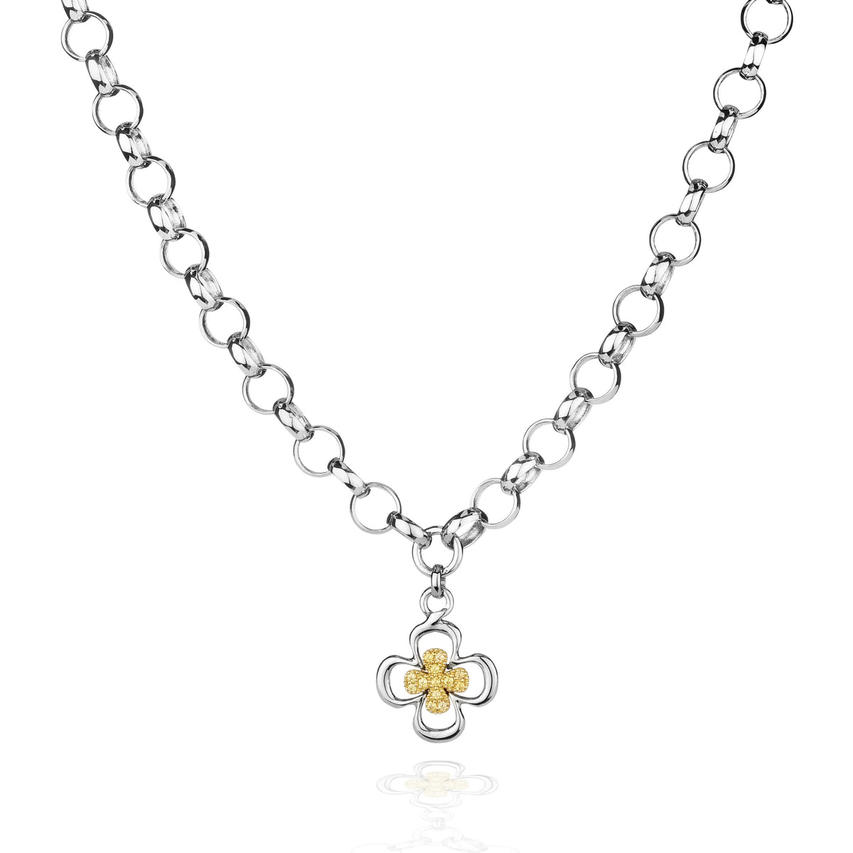 Quaglia Collier Anima Argento Oro Giallo e Zaffiri Gialli E680_Co_AO