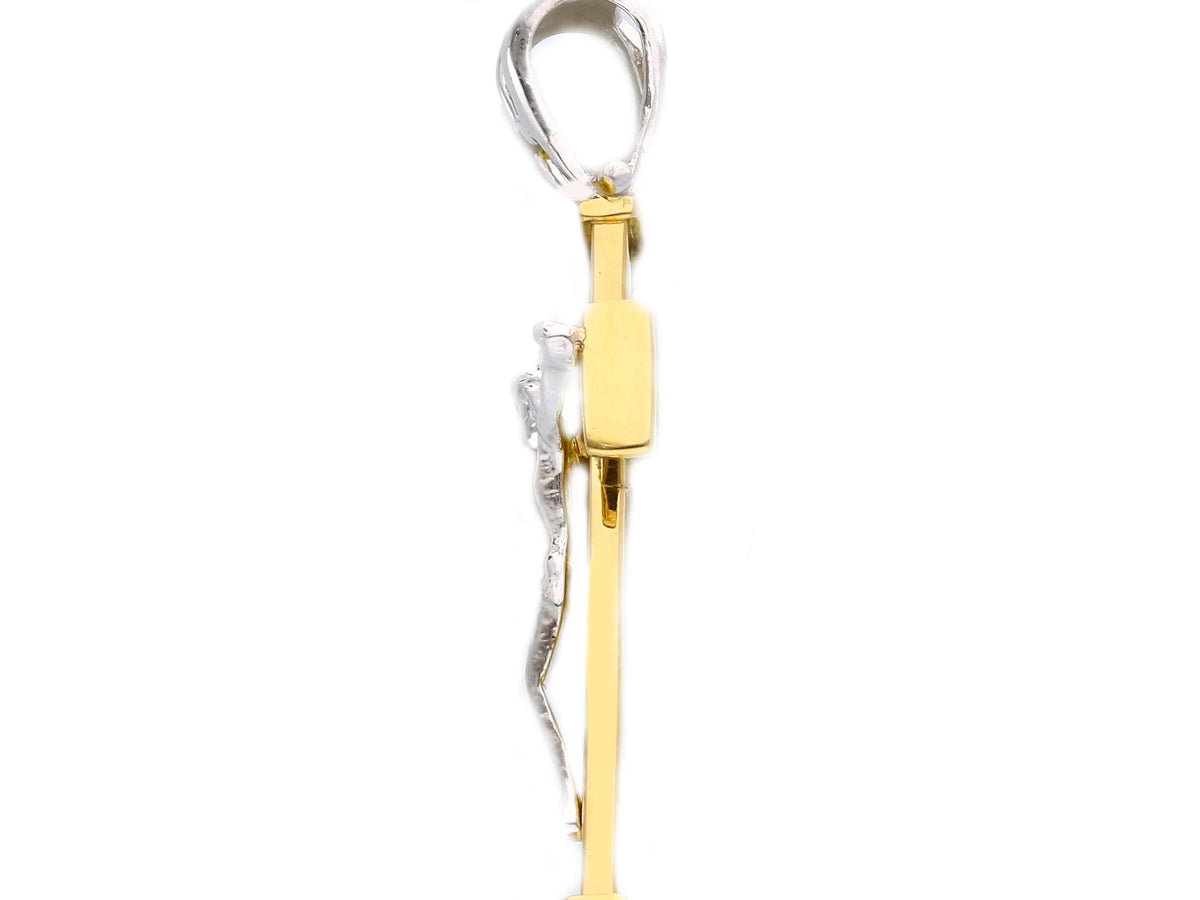 Croce con Cristo in Oro Giallo e Bianco 18kt