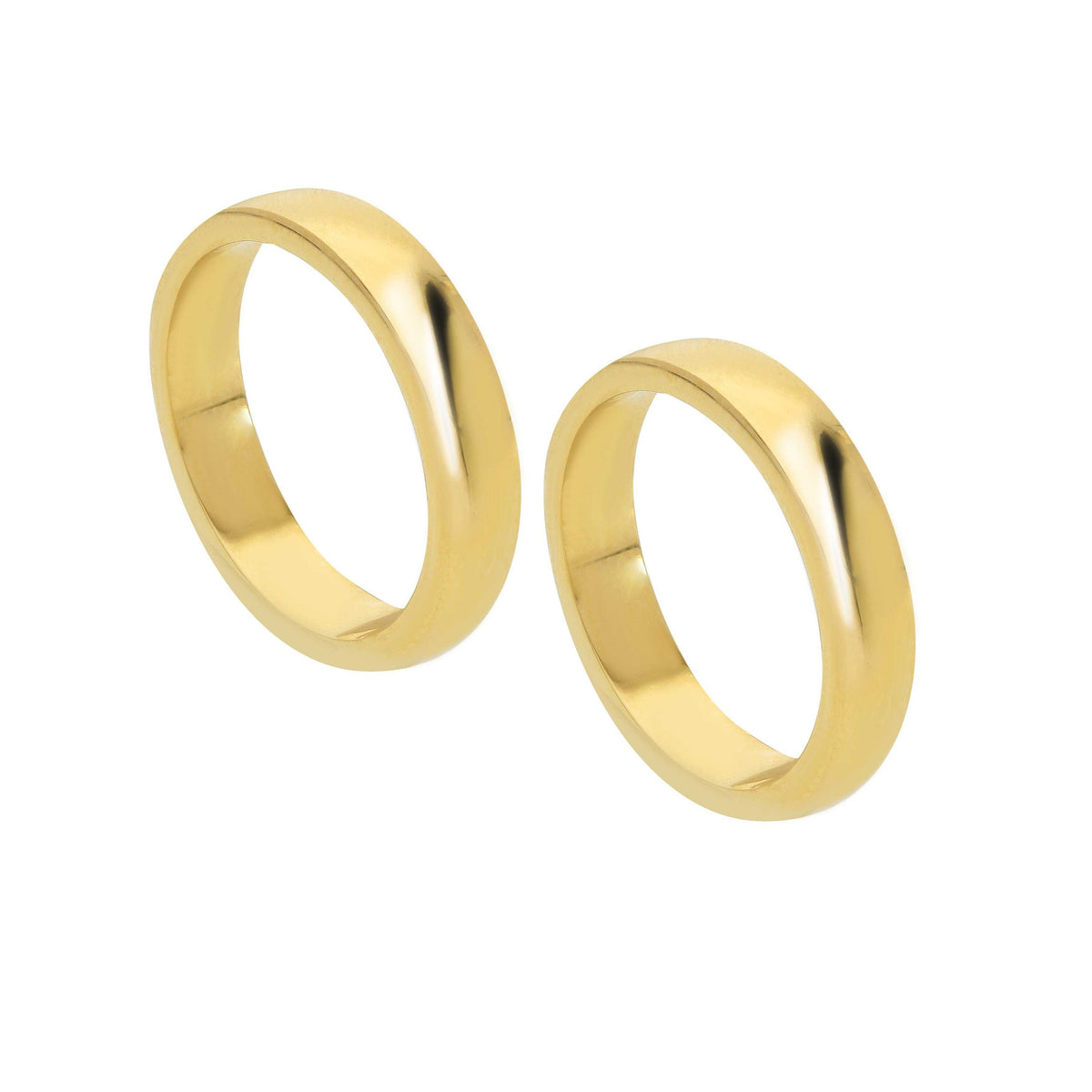 Coppia Fedi Piatte Oro Giallo 18kt 4MM