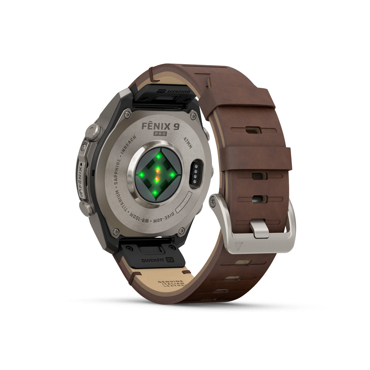 Garmin Fenix 9 PRO 47 MM InReach, Titanio Cinturino in Pelle Walnut