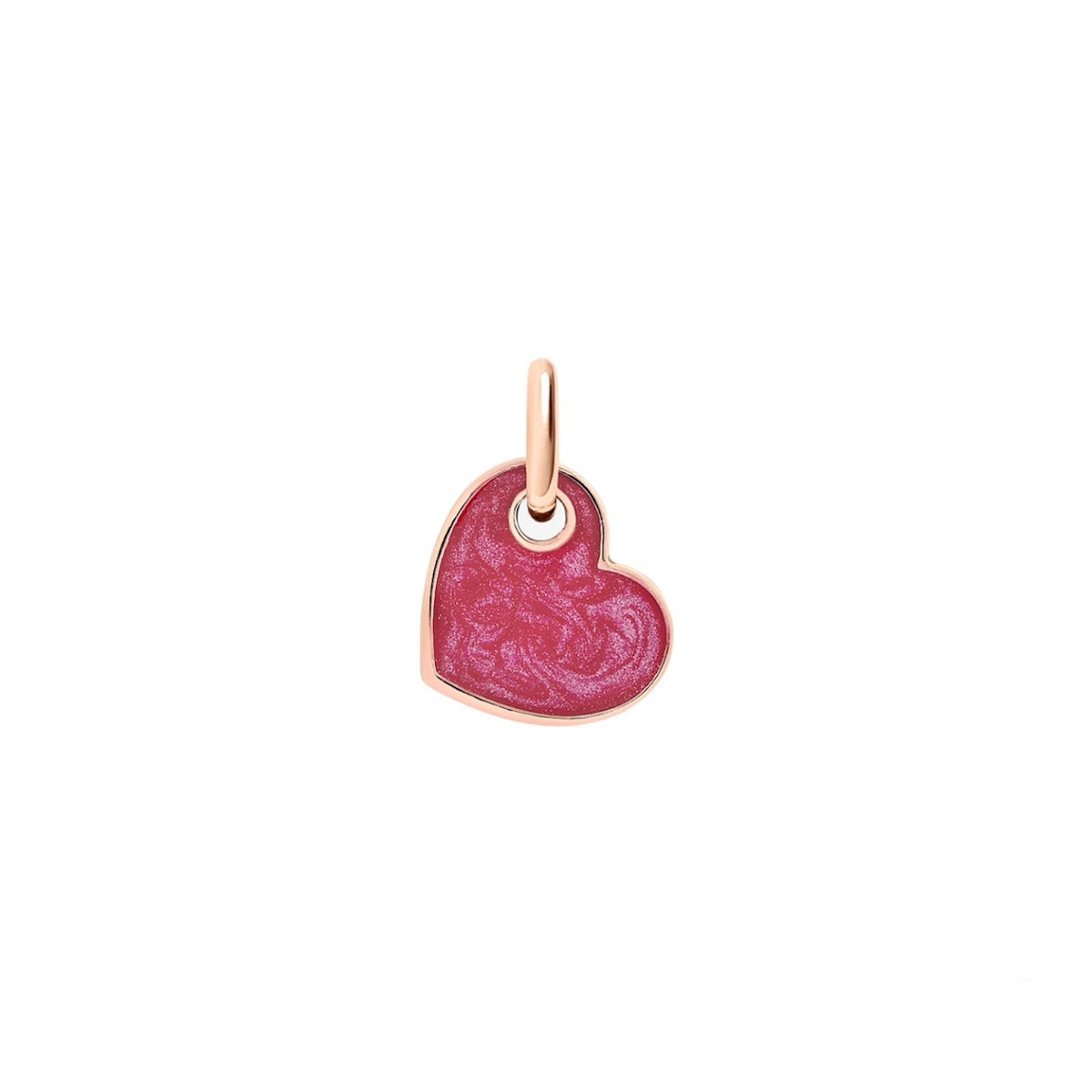 Dodo Charm Cuore Segui il battito Oro rosa e Smalto Perlato Rosso