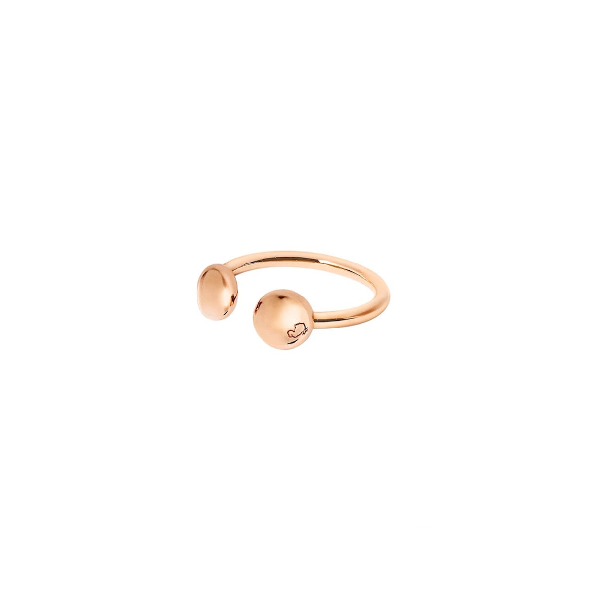  Dodo Wave Essentials Rose Gold Ring with White Diamonds