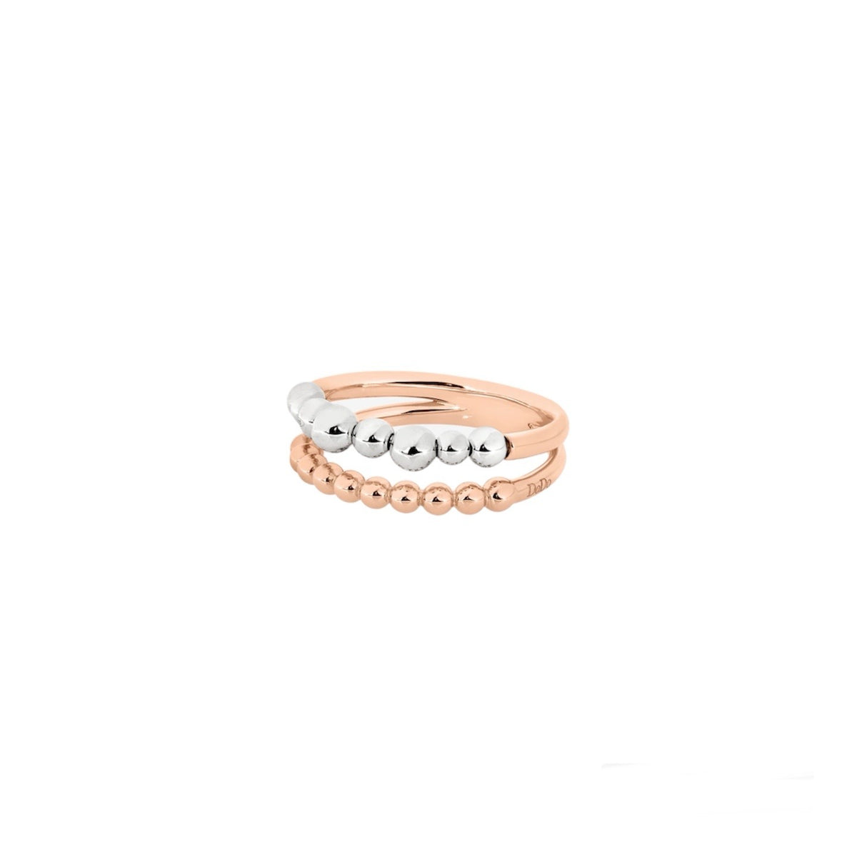  Dodo Wave Essentials Rose Gold Ring with White Diamonds