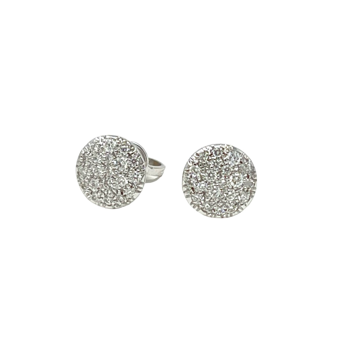 Round Antelope Earrings in White Gold and 0.30 ct Diamonds