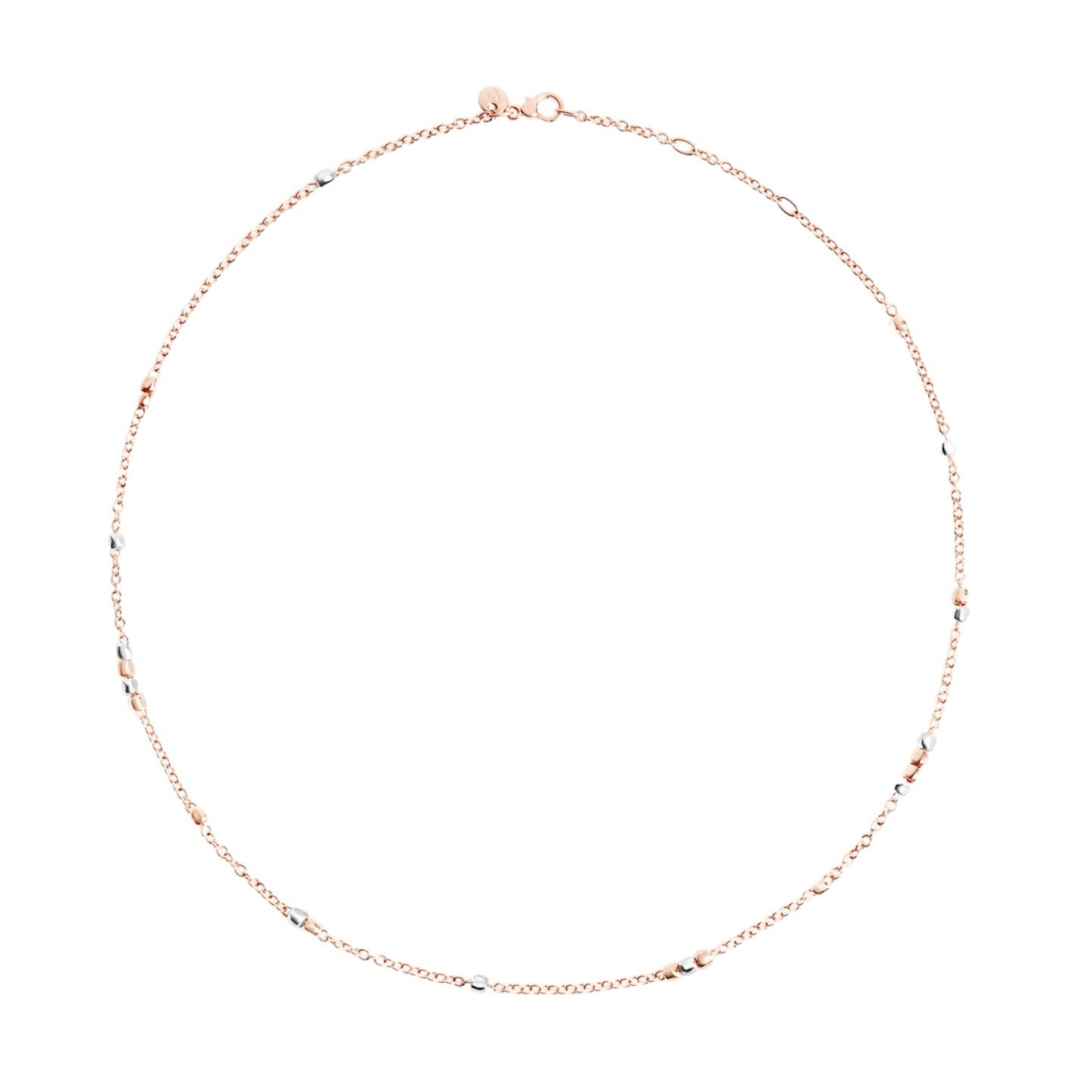 Bracciale Rosario Mini Granelli in oro rosa 9K e argento 925