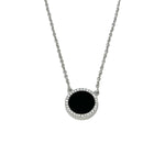  Antelope Choker Necklace in White Gold Onyx and Diamonds