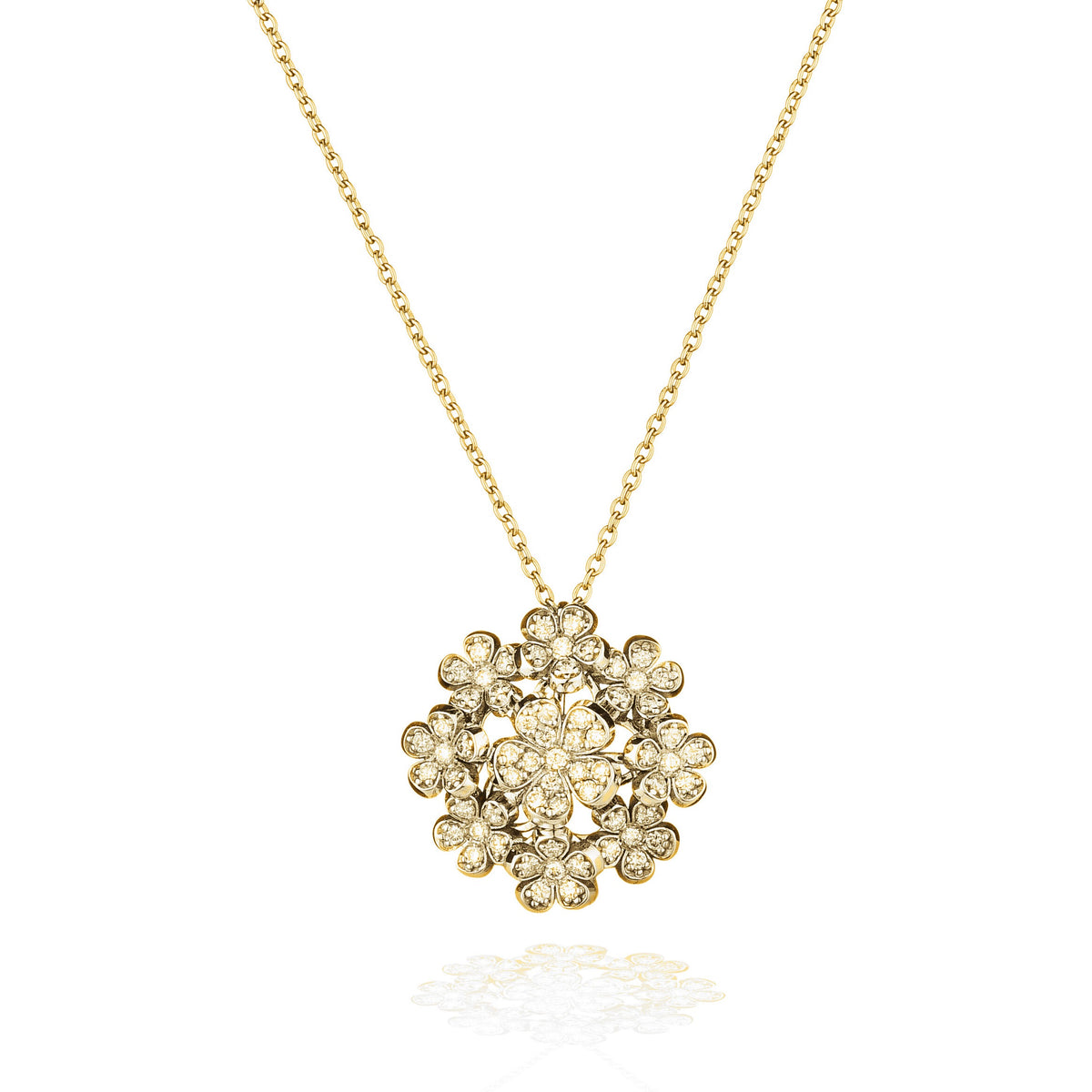 Quaglia Collier Fiori in Movimento Oro Giallo e Diamanti H423_Co