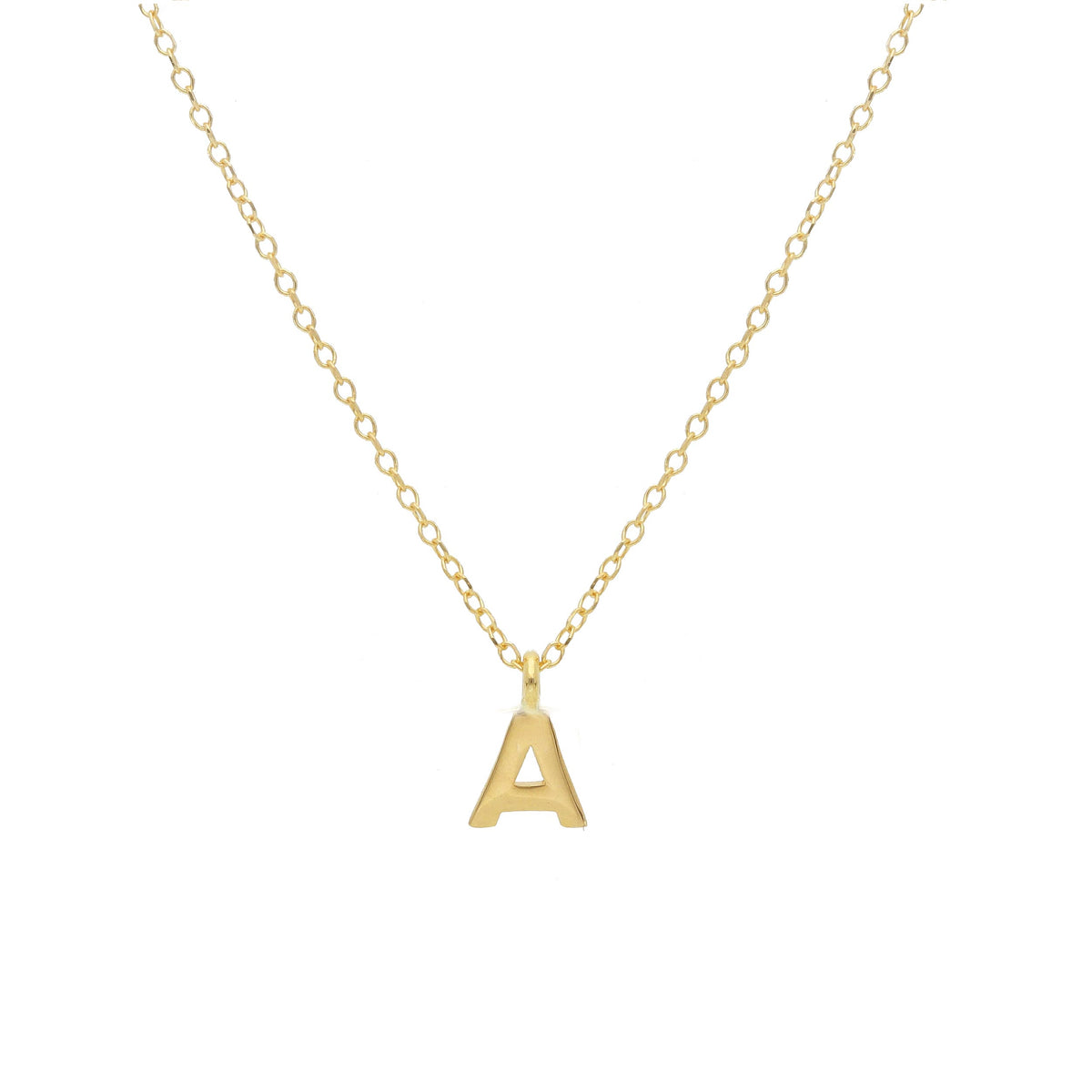 Necklace with Letter in 18 kt Yellow Gold