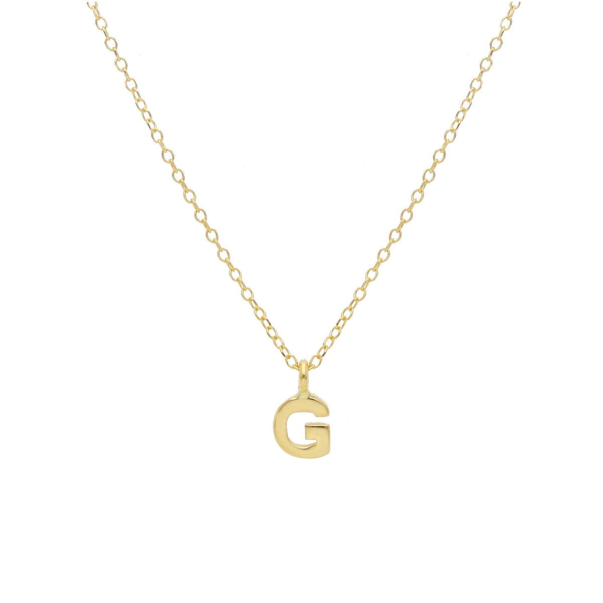 Necklace with Letter in 18 kt Yellow Gold