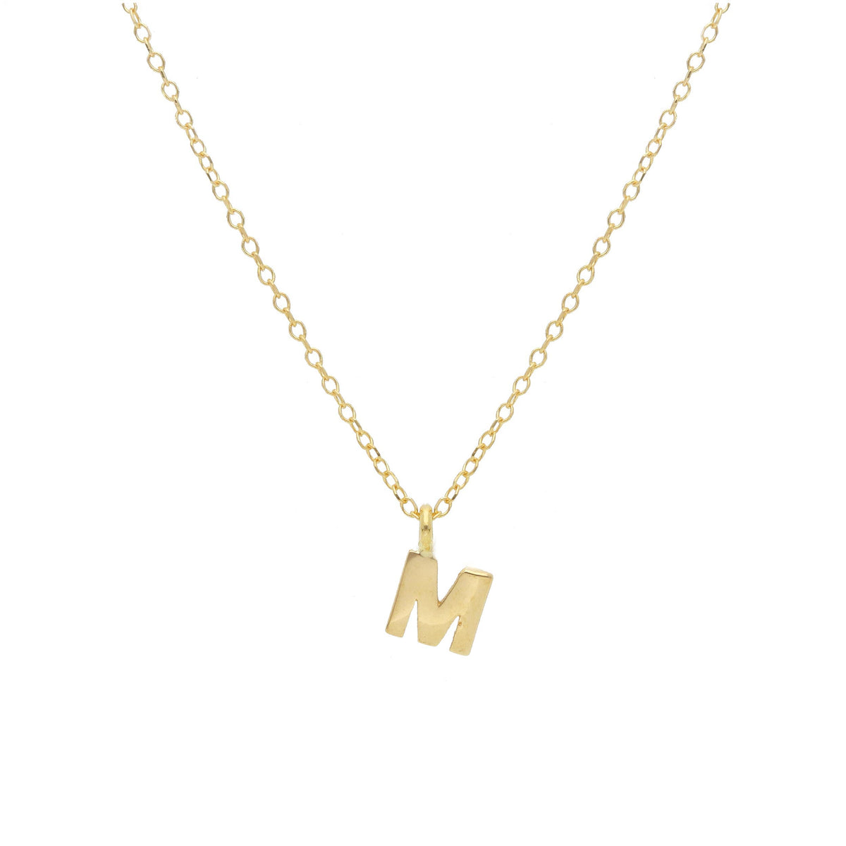 Necklace with Letter in 18 kt Yellow Gold