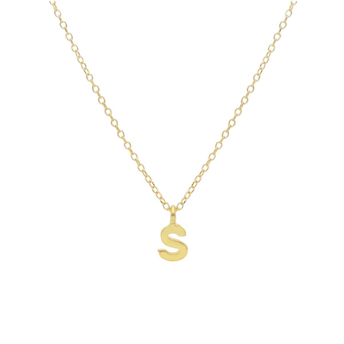 Necklace with Letter in 18 kt Yellow Gold