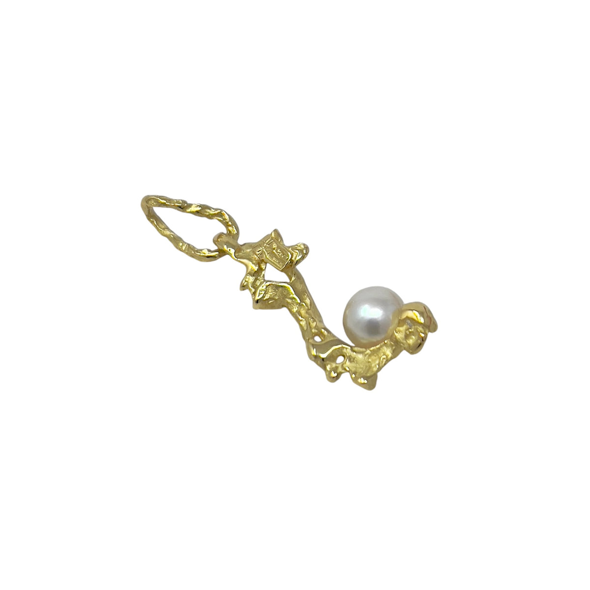 Quail Pendant in Yellow Gold and Pearl PU_CI