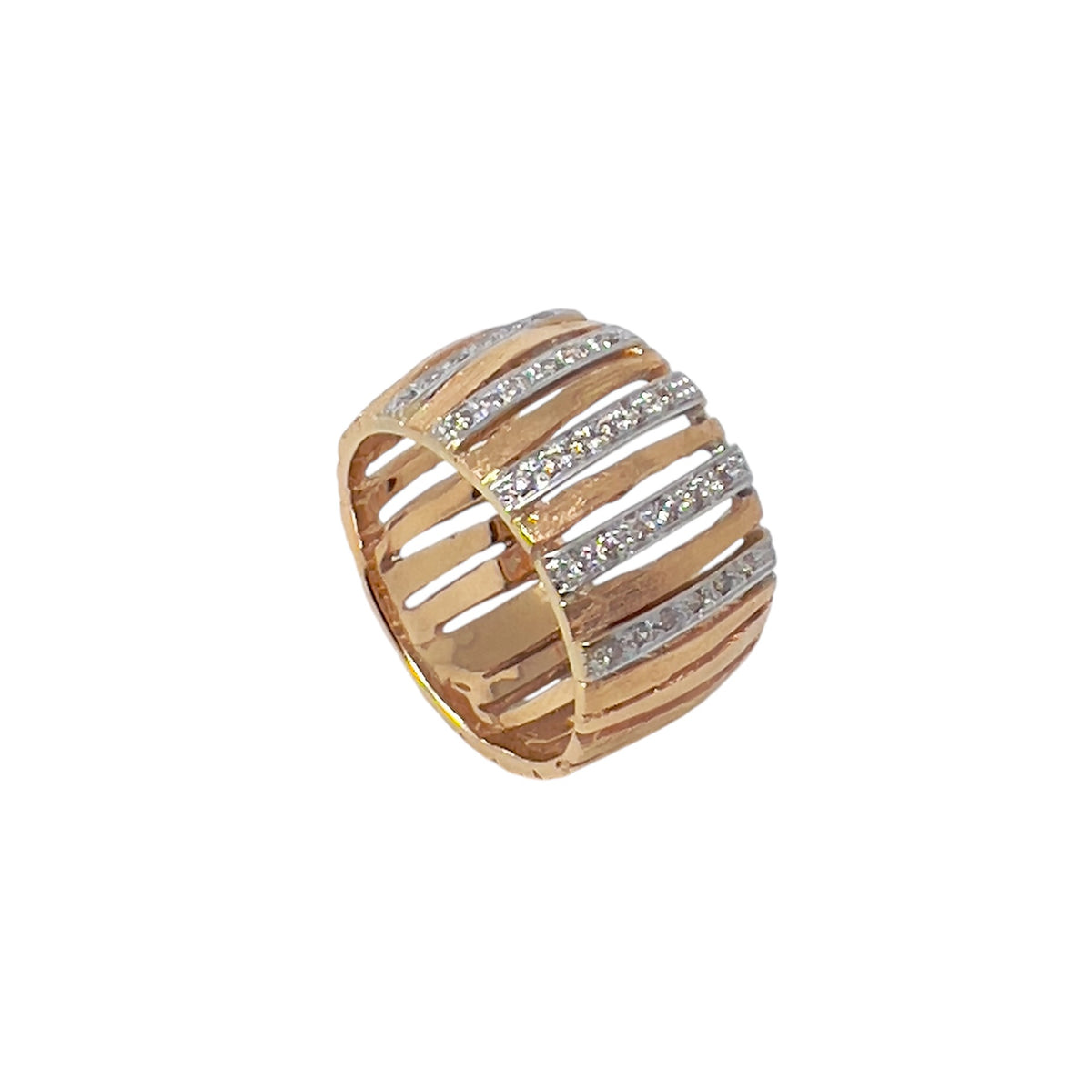 Quaglia Ring in Rose Gold, White and Brown Diamonds E304