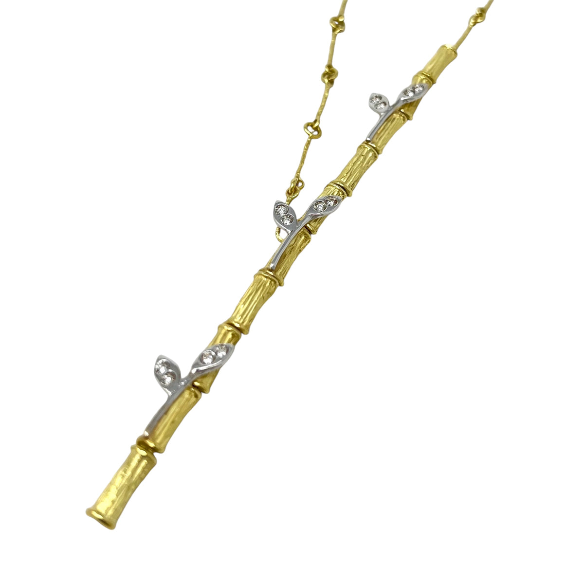 Quaglia Necklace Bamboo Yellow Gold and Diamonds D796