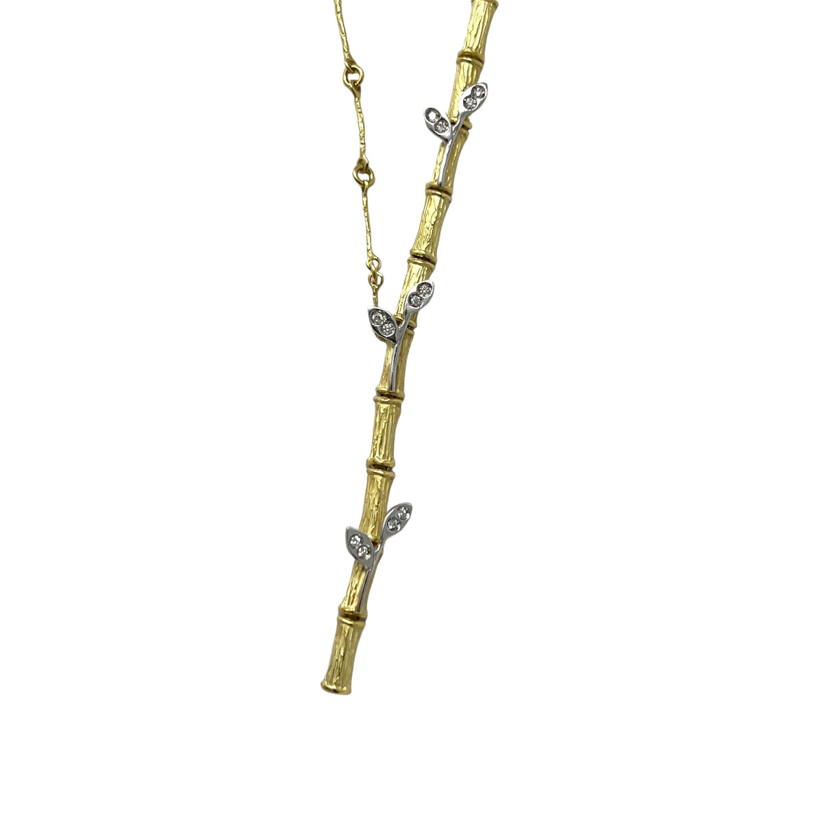 Quaglia Necklace Bamboo Yellow Gold and Diamonds D796