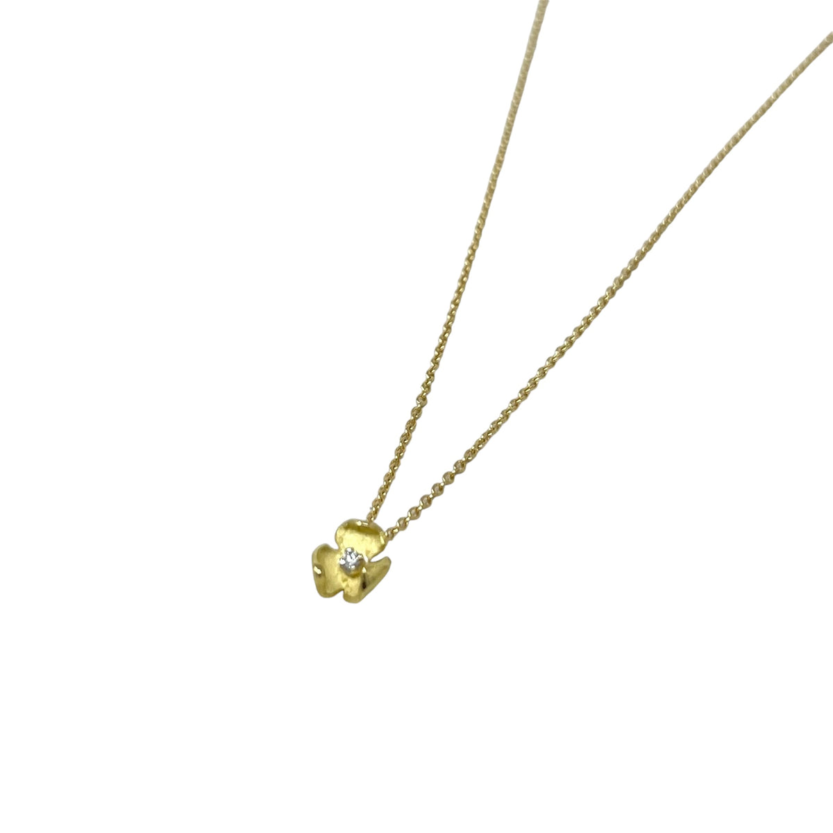 Quail Flower Necklace in Yellow Gold and Diamond E055/1