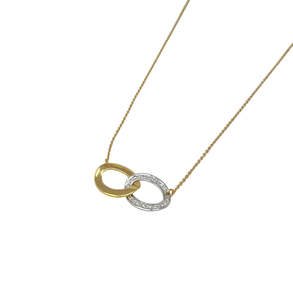 Quail Necklace in Yellow and White Gold and Diamonds L033