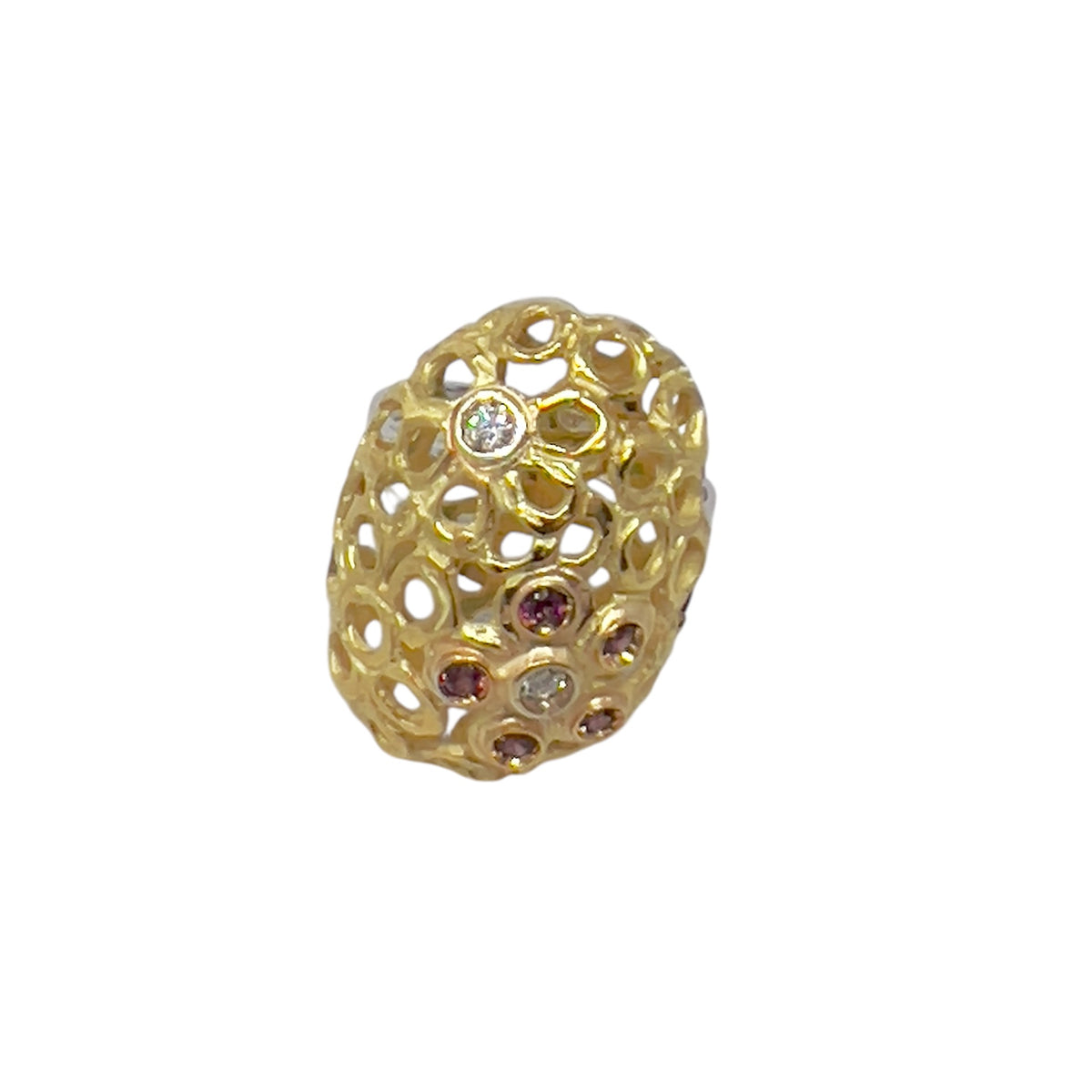 Quaglia Ring in Yellow and White Gold and Rubies D865