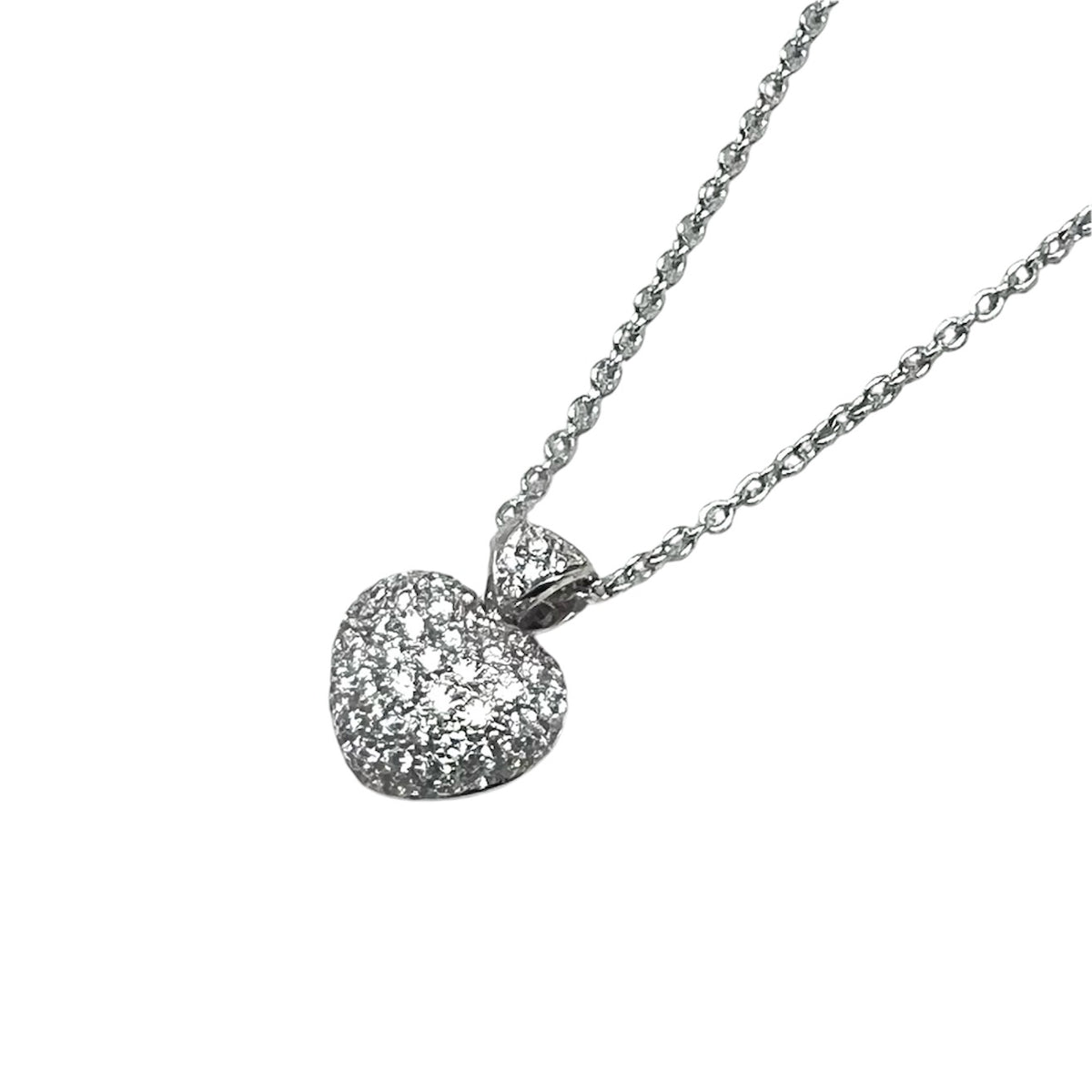 Antelope Heart Necklace in White Gold and Diamonds 1.87 ct