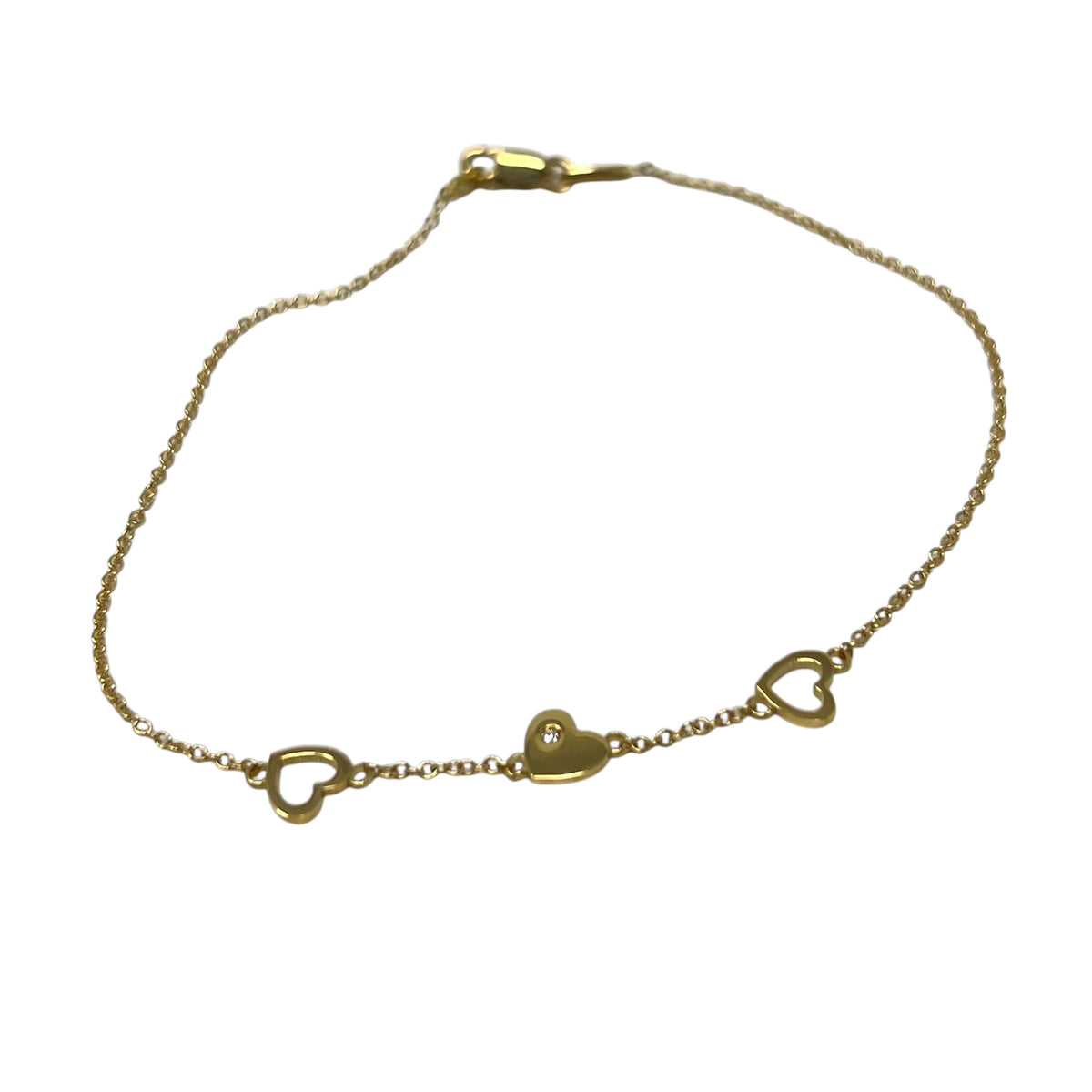 Polello Bracciale Cuori Oro Giallo e Diamante 3321